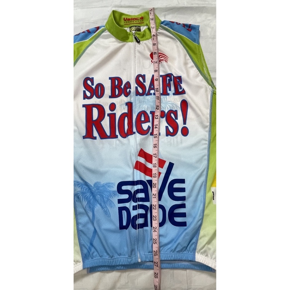 VELOCE Cycling Jersey Sharp Vest Swiss Sleeveless Size M Be Safe Dade Palm Trees - Picture 13 of 16